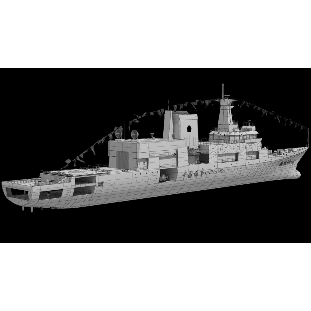 Haixun 06 Cruise Rescue Ship 3D Model – PBR Textured, FBX, OBJ - View 29