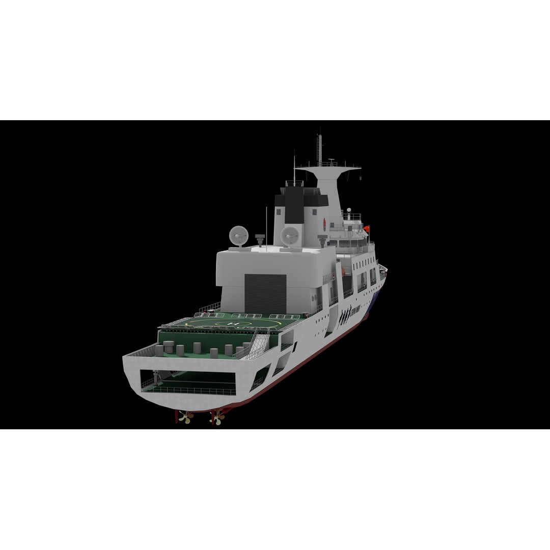 Haixun 06 Cruise Rescue Ship 3D Model – PBR Textured, FBX, OBJ - View 6