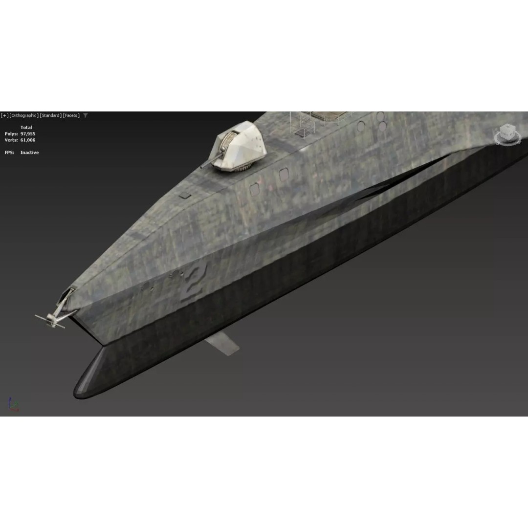 USS Independence LCS Trimaran Warship 3D Model – High Poly Game Asset, FBX - View 14
