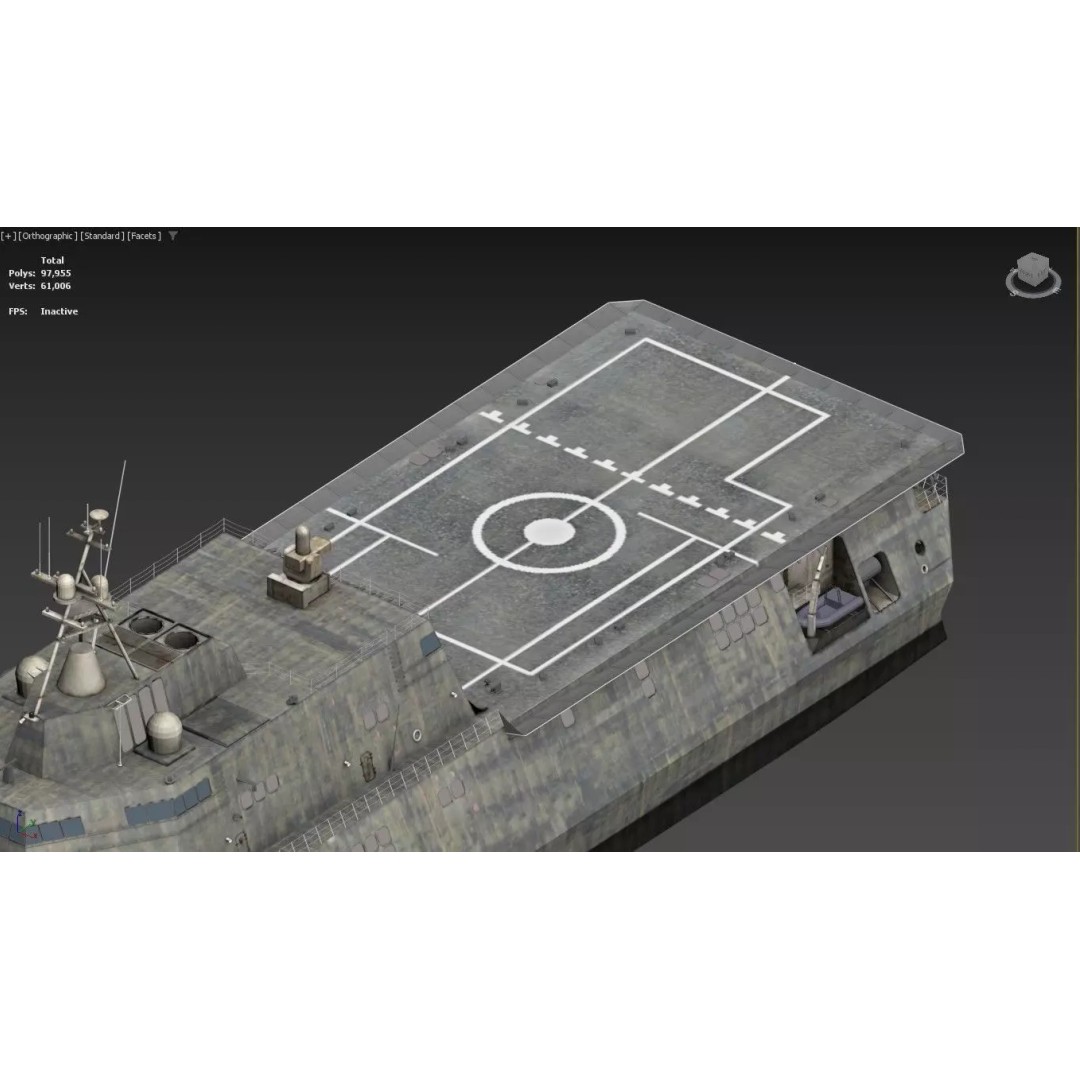 USS Independence LCS Trimaran Warship 3D Model – High Poly Game Asset, FBX - View 16