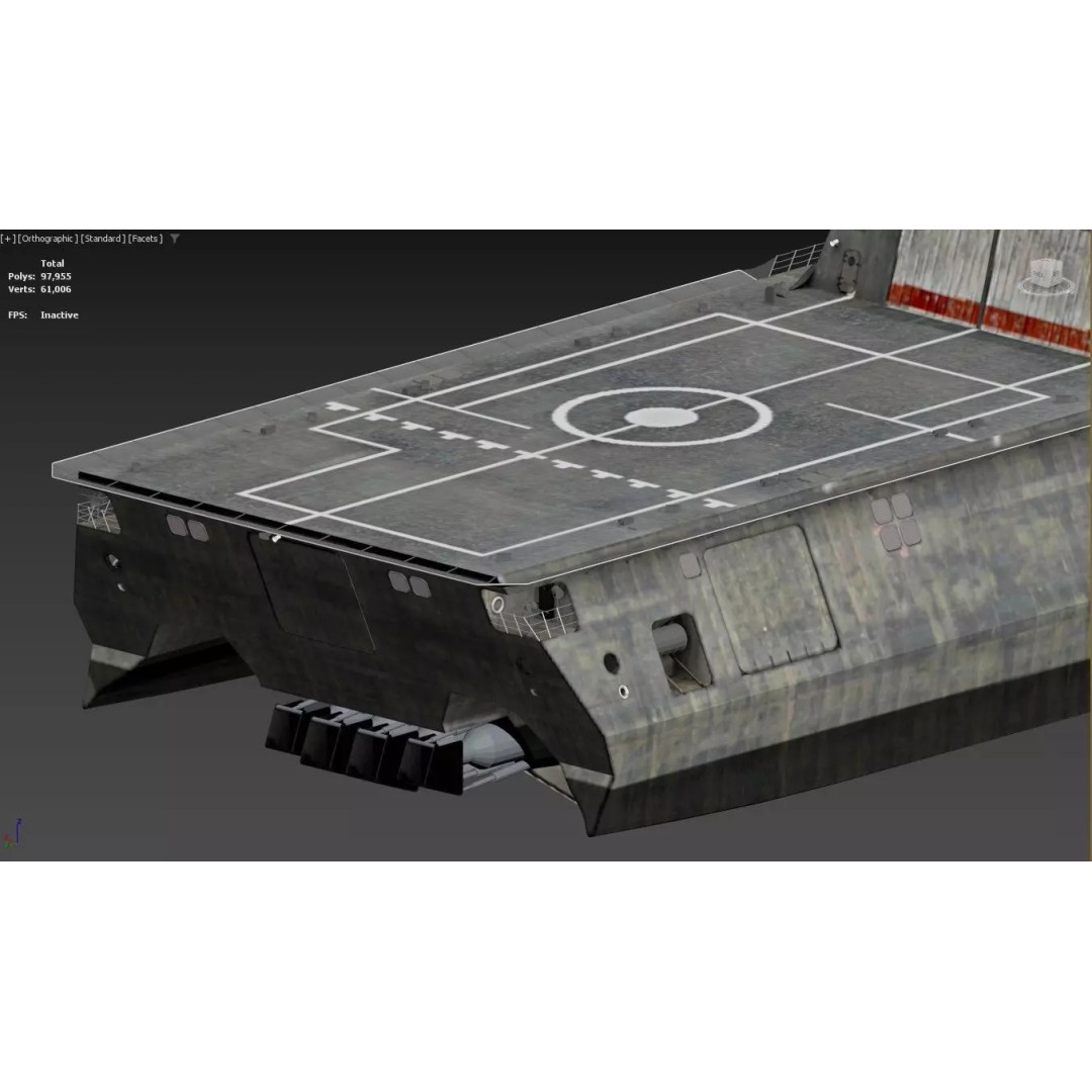 USS Independence LCS Trimaran Warship 3D Model – High Poly Game Asset, FBX - View 5