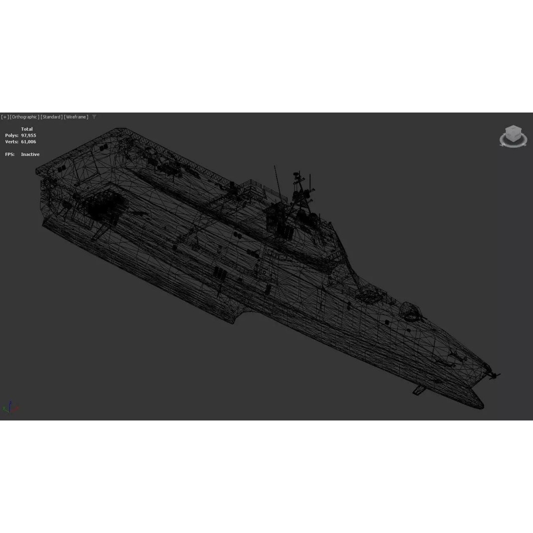 USS Independence LCS Trimaran Warship 3D Model – High Poly Game Asset, FBX - View 8