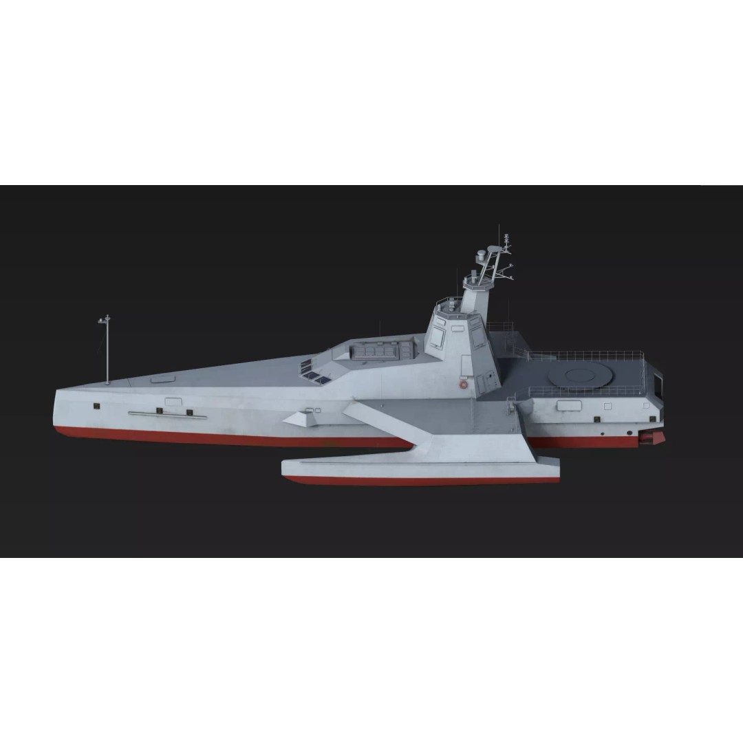 JARI-USV-A 3D Model – Low-Poly Military Watercraft, FBX - View 10