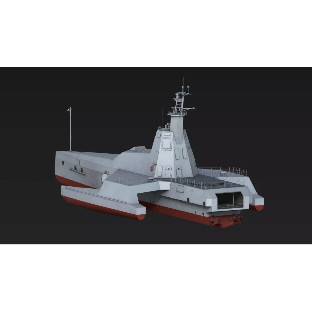 JARI-USV-A 3D Model – Low-Poly Military Watercraft, FBX - View 11