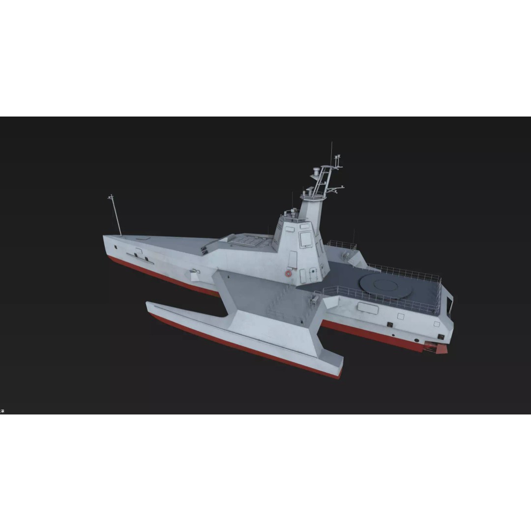 JARI-USV-A 3D Model – Low-Poly Military Watercraft, FBX - View 13