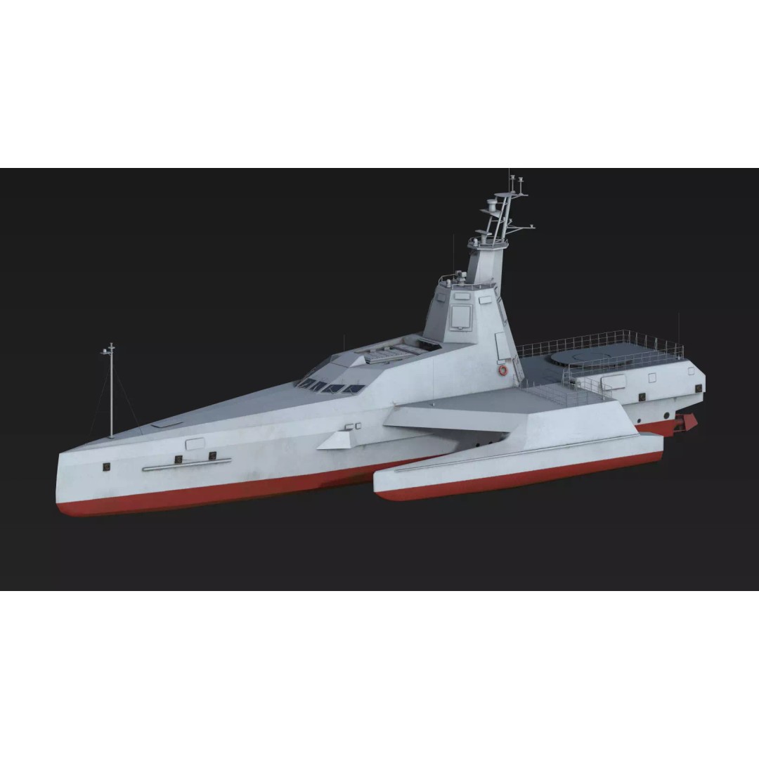 JARI-USV-A 3D Model – Low-Poly Military Watercraft, FBX - View 14