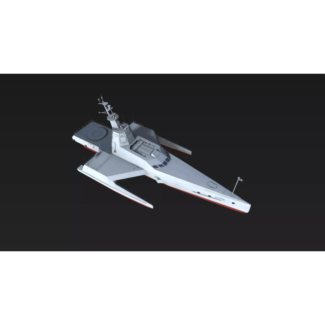 JARI-USV-A 3D Model – Low-Poly Military Watercraft, FBX - View 15