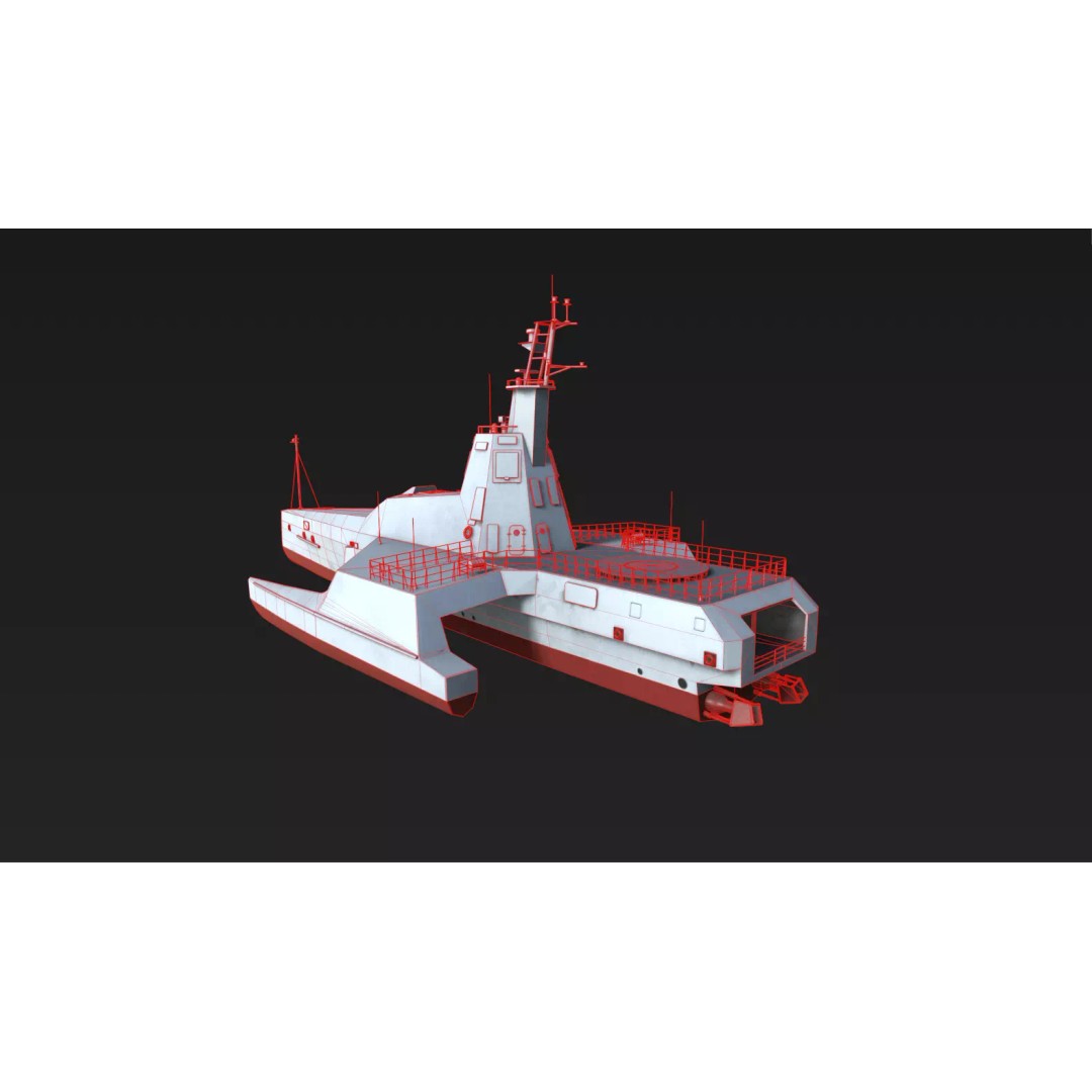 JARI-USV-A 3D Model – Low-Poly Military Watercraft, FBX - View 16