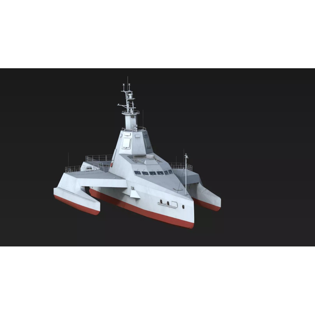 JARI-USV-A 3D Model – Low-Poly Military Watercraft, FBX - View 2