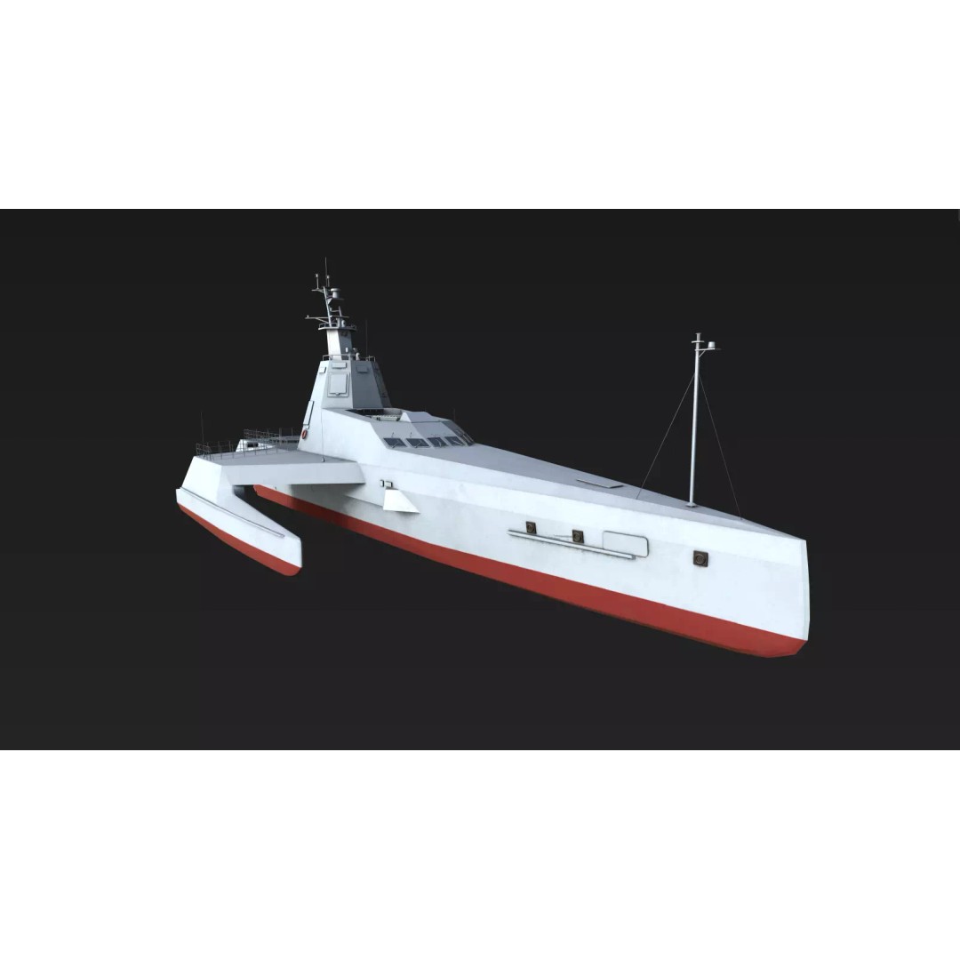 JARI-USV-A 3D Model – Low-Poly Military Watercraft, FBX - View 3