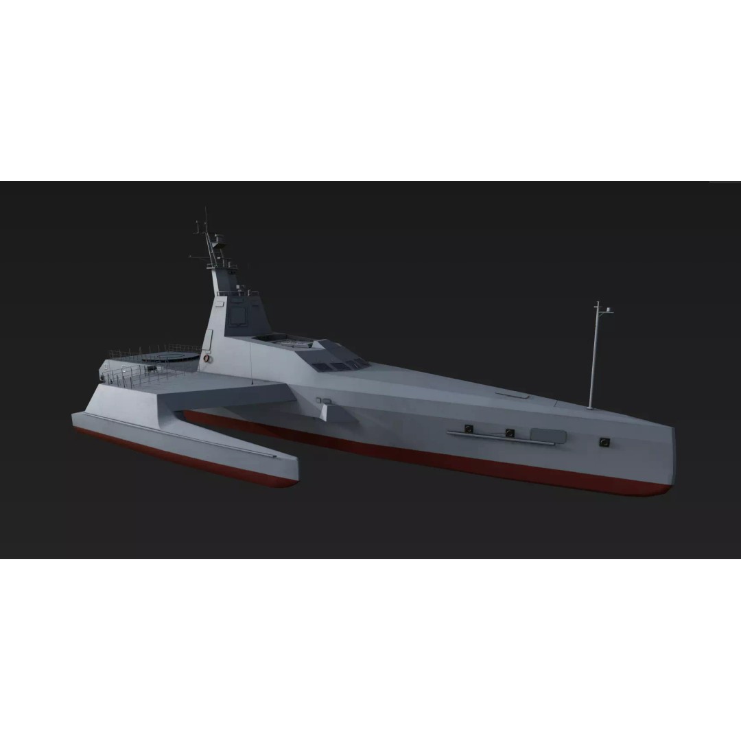 JARI-USV-A 3D Model – Low-Poly Military Watercraft, FBX - View 4
