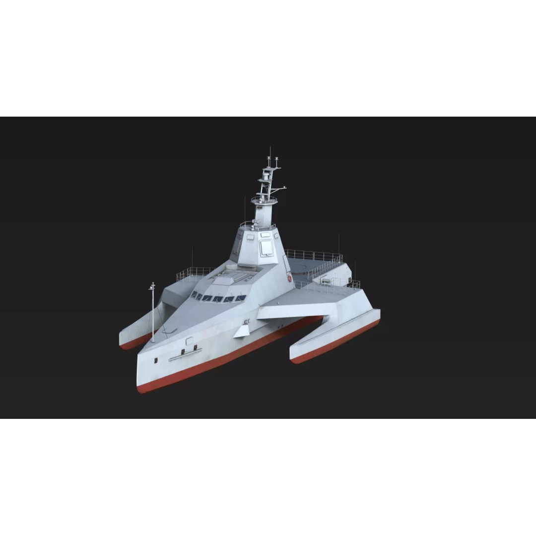 JARI-USV-A 3D Model – Low-Poly Military Watercraft, FBX - View 6
