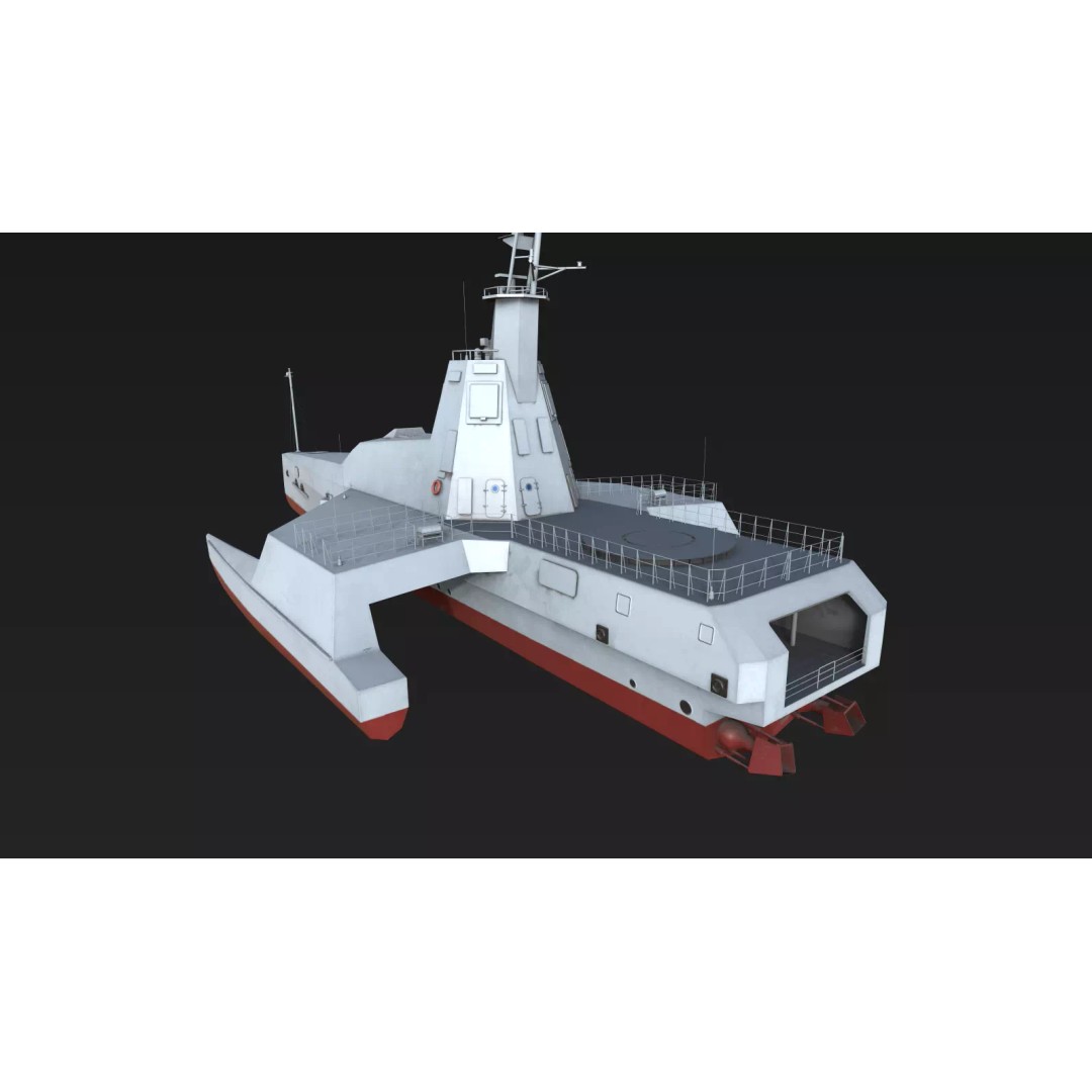 JARI-USV-A 3D Model – Low-Poly Military Watercraft, FBX - View 7