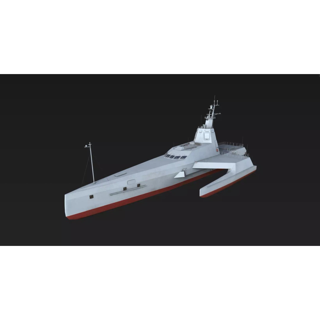 JARI-USV-A 3D Model – Low-Poly Military Watercraft, FBX - View 8