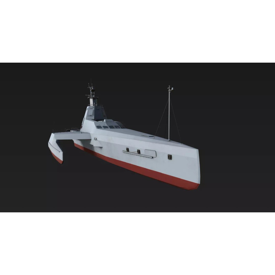 JARI-USV-A 3D Model – Low-Poly Military Watercraft, FBX - View 9