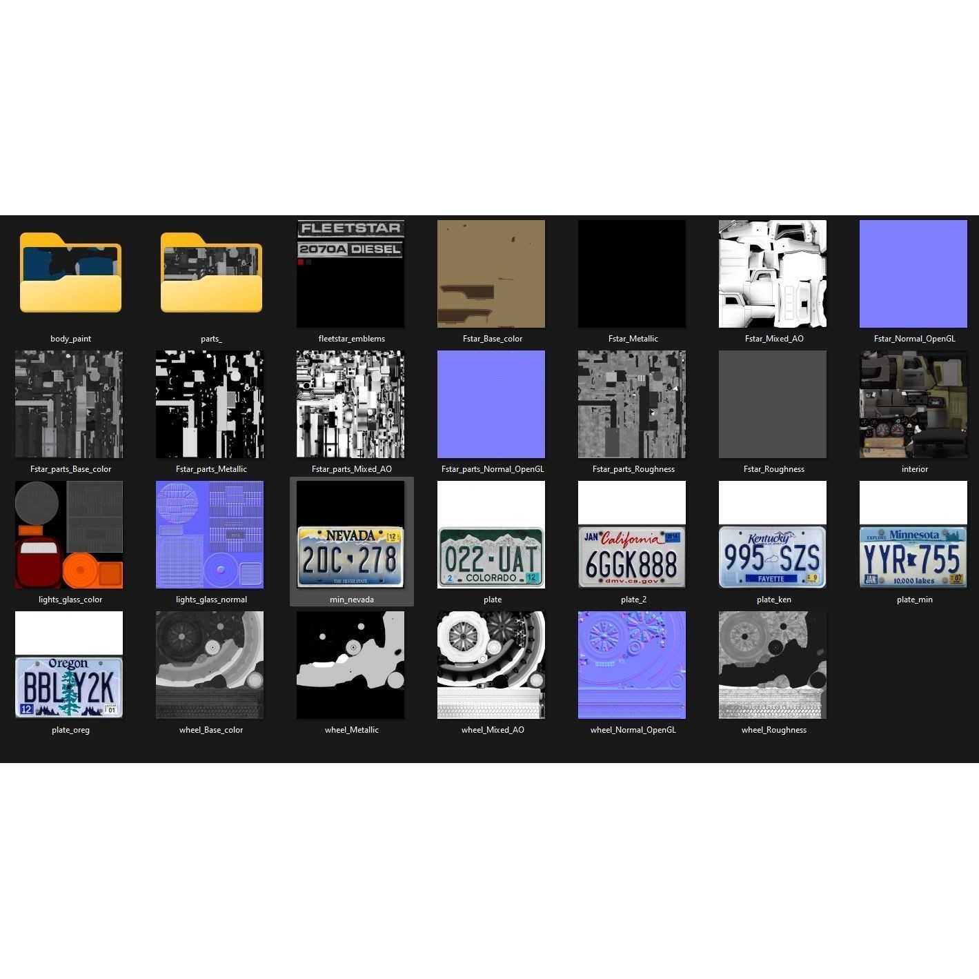 International Fleetstar Flatbed Truck - Low-Poly Game-Ready 3D Model