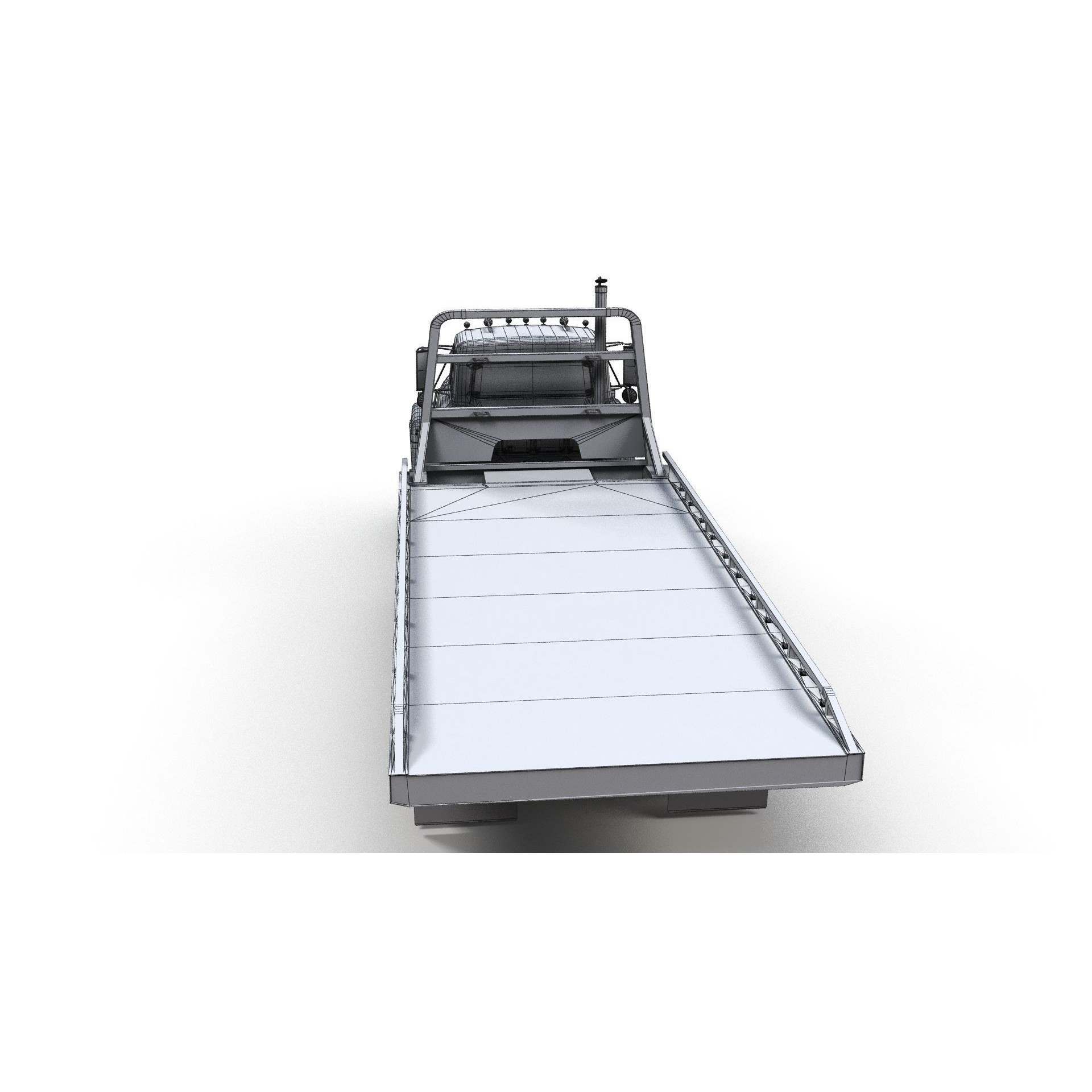 International Fleetstar Flatbed Truck - Low-Poly Game-Ready 3D Model - View 17