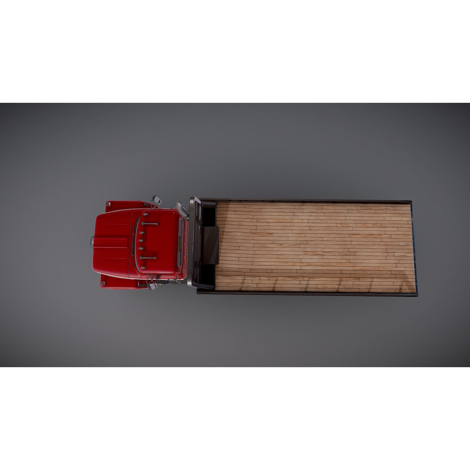 International Fleetstar Flatbed Truck - Low-Poly Game-Ready 3D Model - View 23