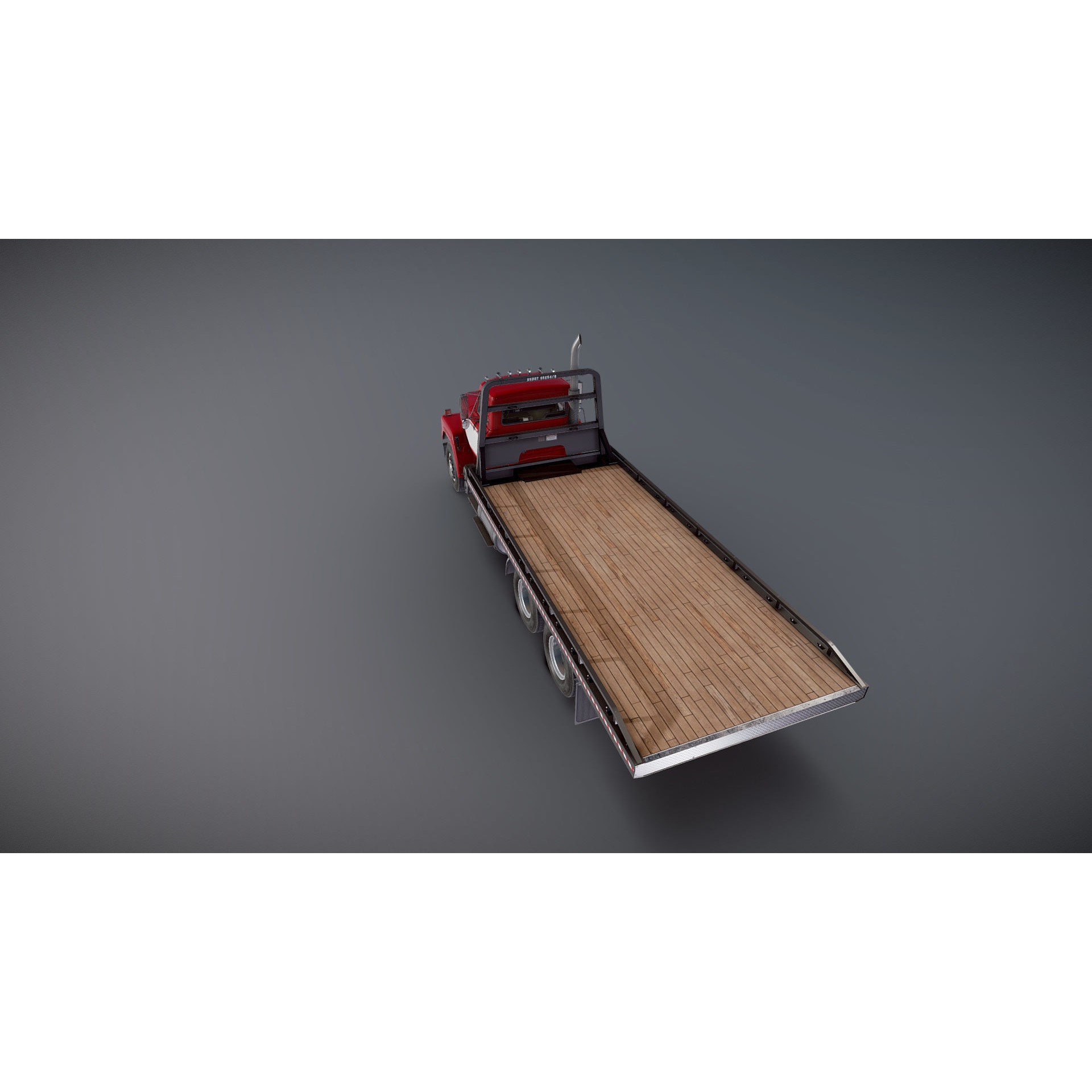 International Fleetstar Flatbed Truck - Low-Poly Game-Ready 3D Model - View 25