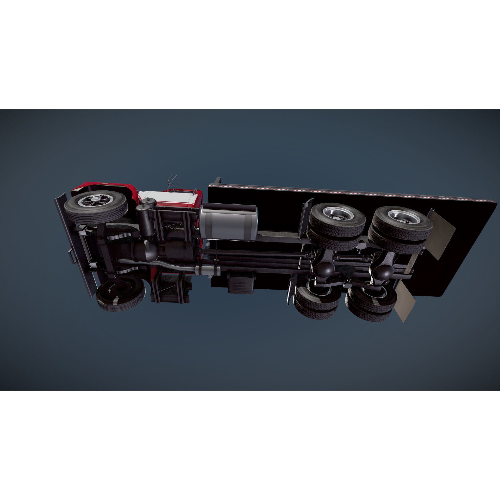 International Fleetstar Flatbed Truck - Low-Poly Game-Ready 3D Model - View 27