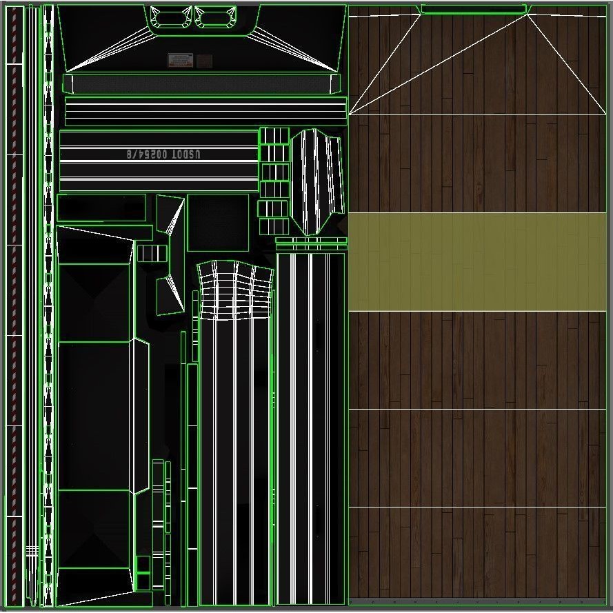 International Fleetstar Flatbed Truck - Low-Poly Game-Ready 3D Model - View 45