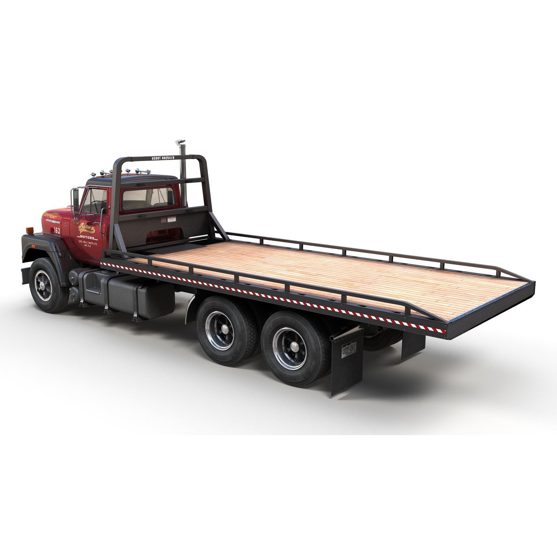 International Fleetstar Flatbed Truck - Low-Poly Game-Ready 3D Model - View 7