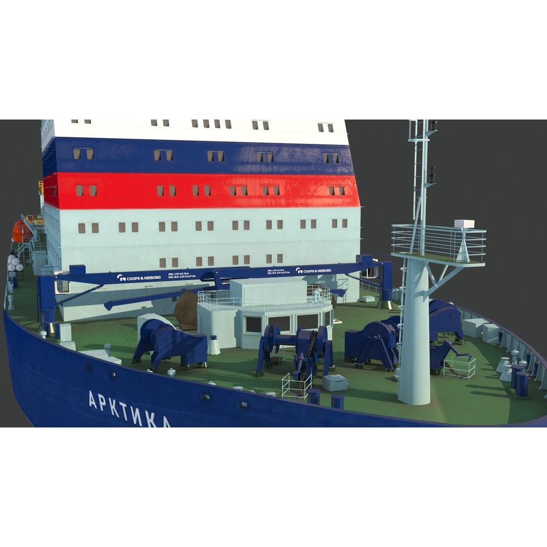 Project 22220 Icebreaker 3D Model – PBR Textured Industrial Ship, FBX - View 14