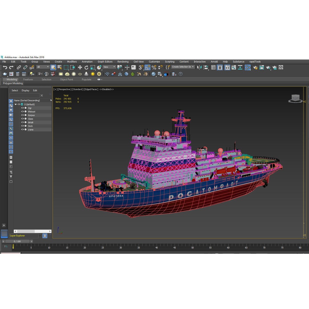 Project 22220 Icebreaker 3D Model – PBR Textured Industrial Ship, FBX - View 16