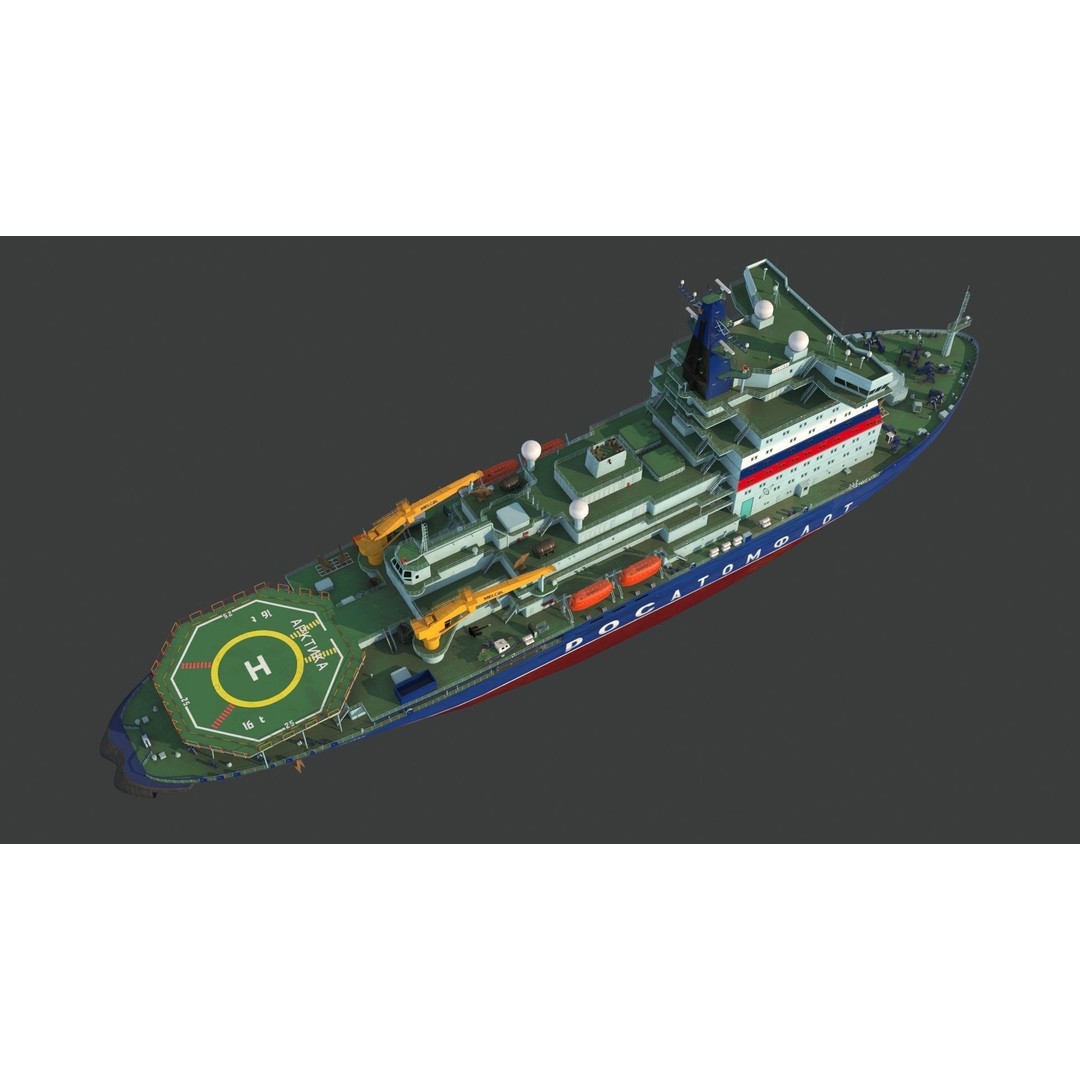 Project 22220 Icebreaker 3D Model – PBR Textured Industrial Ship, FBX - View 5