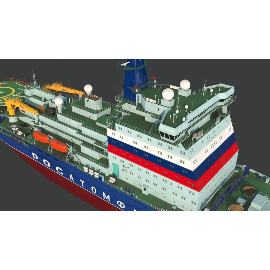 Project 22220 Icebreaker 3D Model – PBR Textured Industrial Ship, FBX - View 7
