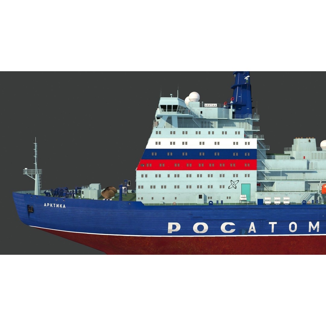 Project 22220 Icebreaker 3D Model – PBR Textured Industrial Ship, FBX - View 9