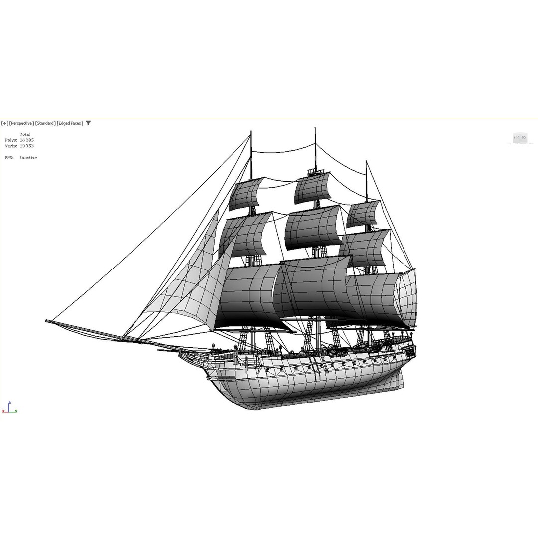 Corvette 3D Model – Low Poly Naval Warship, FBX, Game Ready