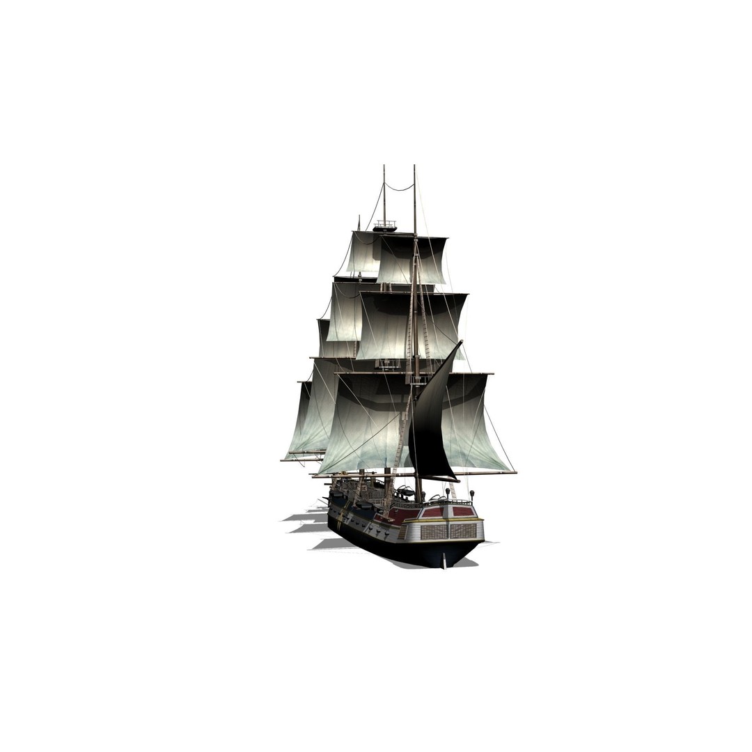 Corvette 3D Model – Low Poly Naval Warship, FBX, Game Ready - View 6
