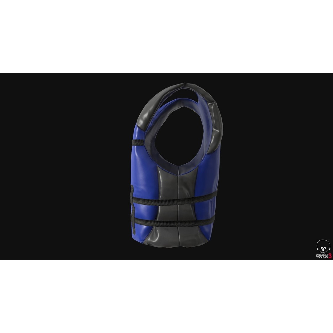 Life Jacket 3D Model – Low Poly PBR Game Asset, FBX, OBJ - View 10
