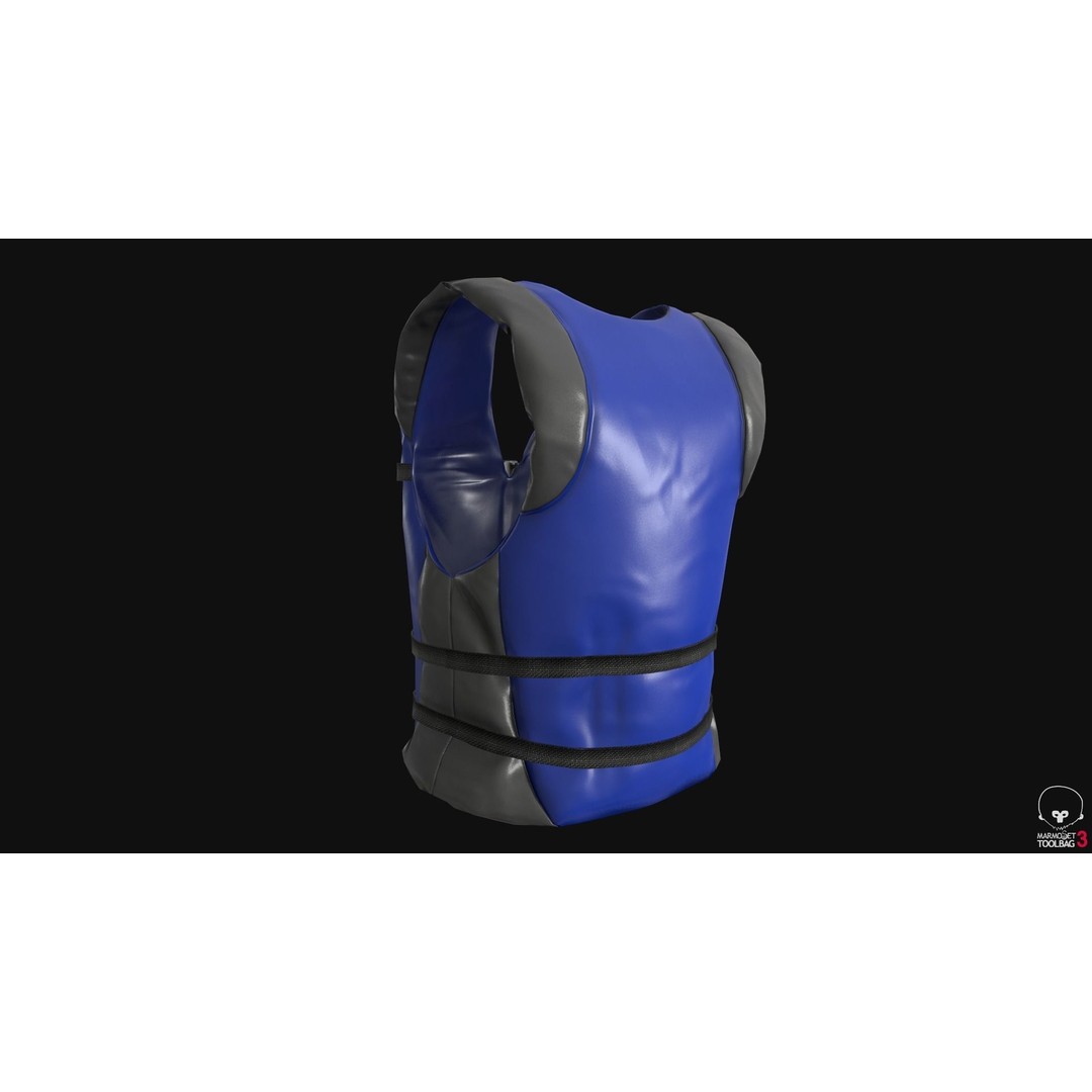 Life Jacket 3D Model – Low Poly PBR Game Asset, FBX, OBJ - View 12
