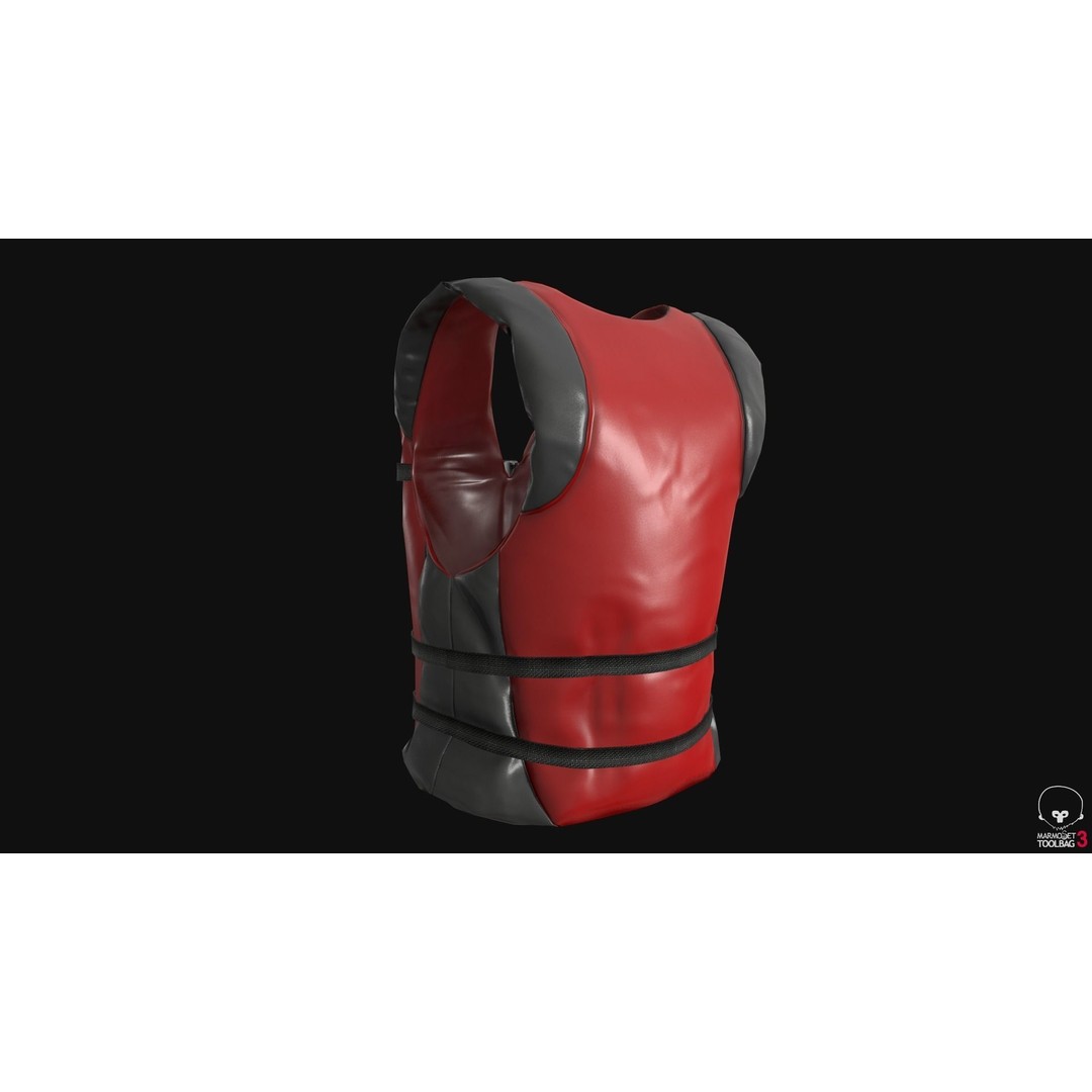 Life Jacket 3D Model – Low Poly PBR Game Asset, FBX, OBJ - View 13
