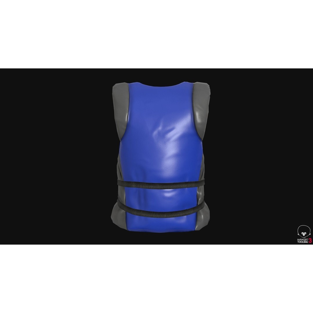 Life Jacket 3D Model – Low Poly PBR Game Asset, FBX, OBJ - View 14