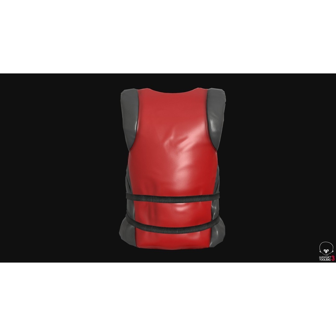 Life Jacket 3D Model – Low Poly PBR Game Asset, FBX, OBJ - View 15