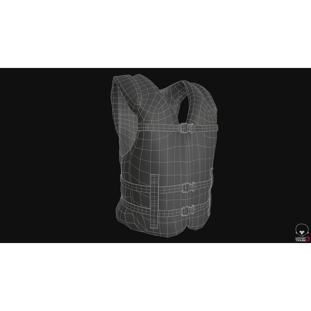 Life Jacket 3D Model – Low Poly PBR Game Asset, FBX, OBJ - View 20