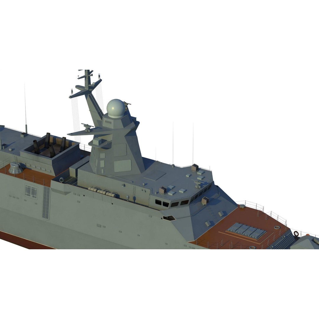 Gremyashchiy Class Corvette 3D Model – Military Vessel, PBR, FBX - View 5