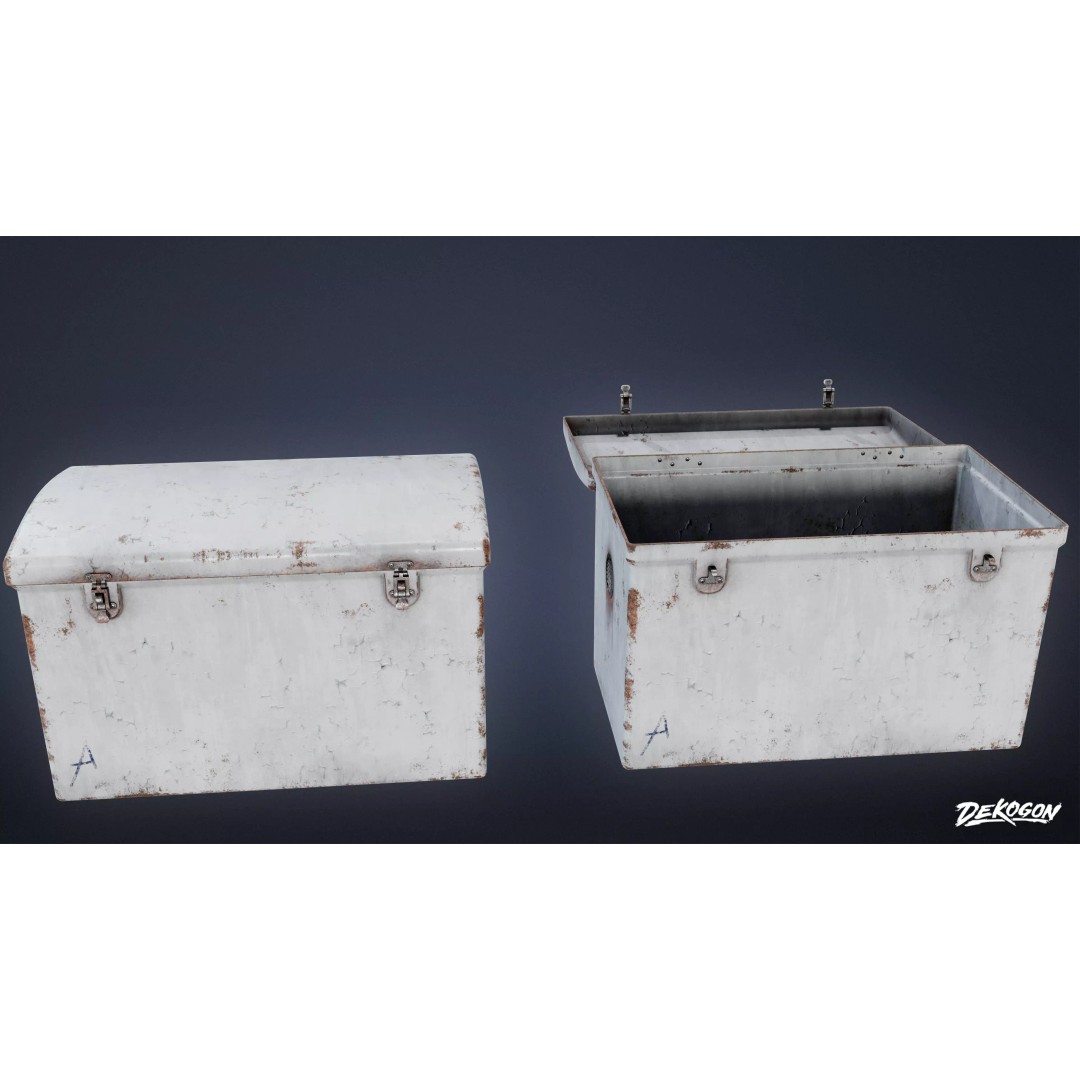 Storage Box 3D Model – Low Poly Game Asset, FBX, PBR Textures - View 2
