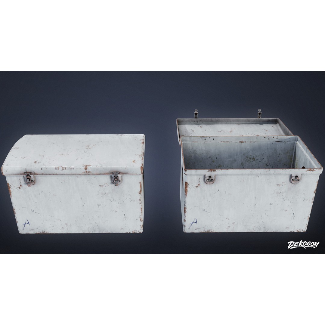 Storage Box 3D Model – Low Poly Game Asset, FBX, PBR Textures - View 3