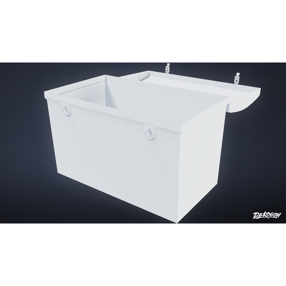 Storage Box 3D Model – Low Poly Game Asset, FBX, PBR Textures - View 8