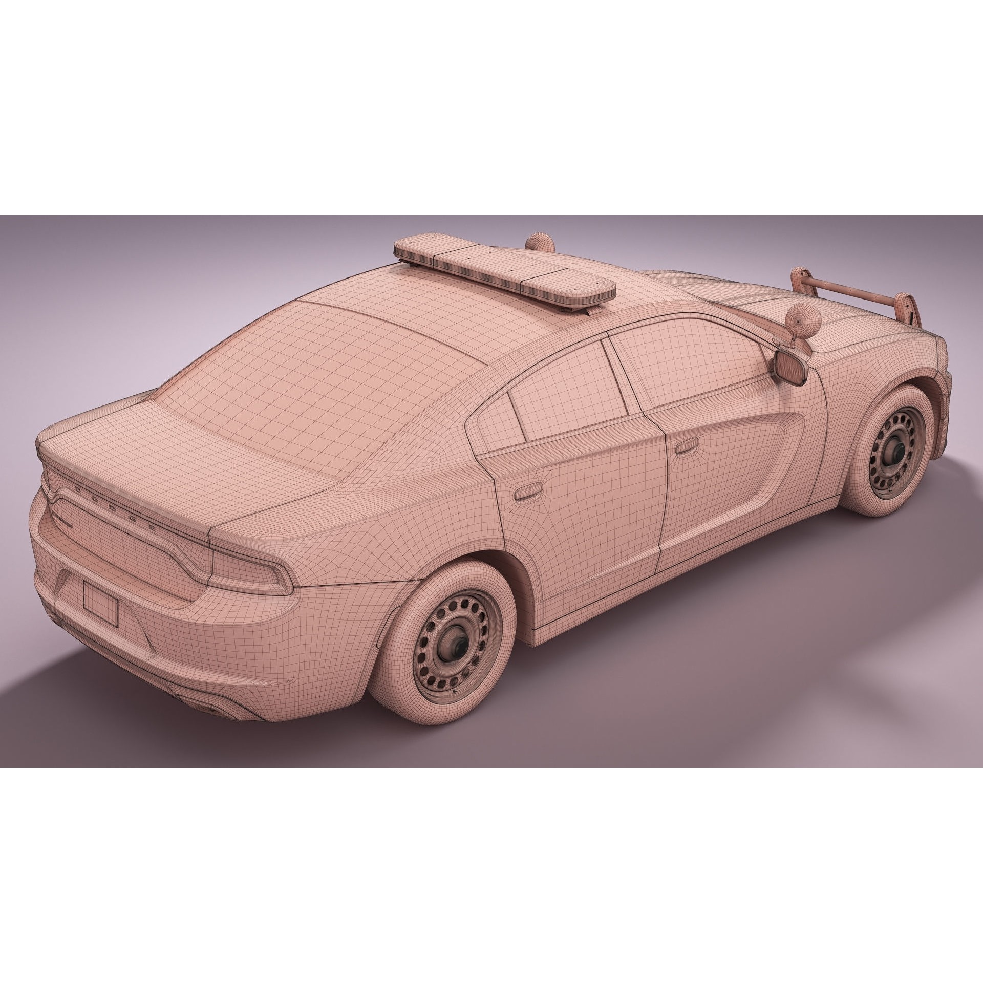 Dodge Charger Police - Game-Ready 3D Model