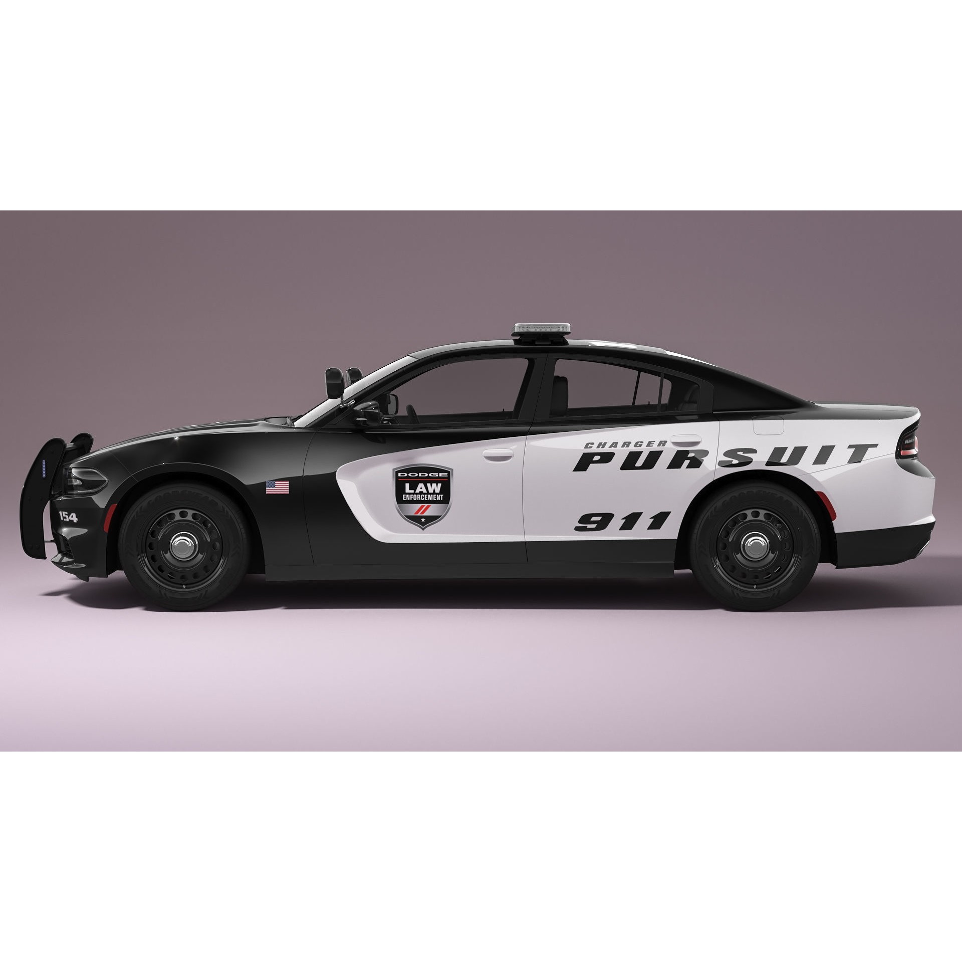 Dodge Charger Police - Game-Ready 3D Model - View 10