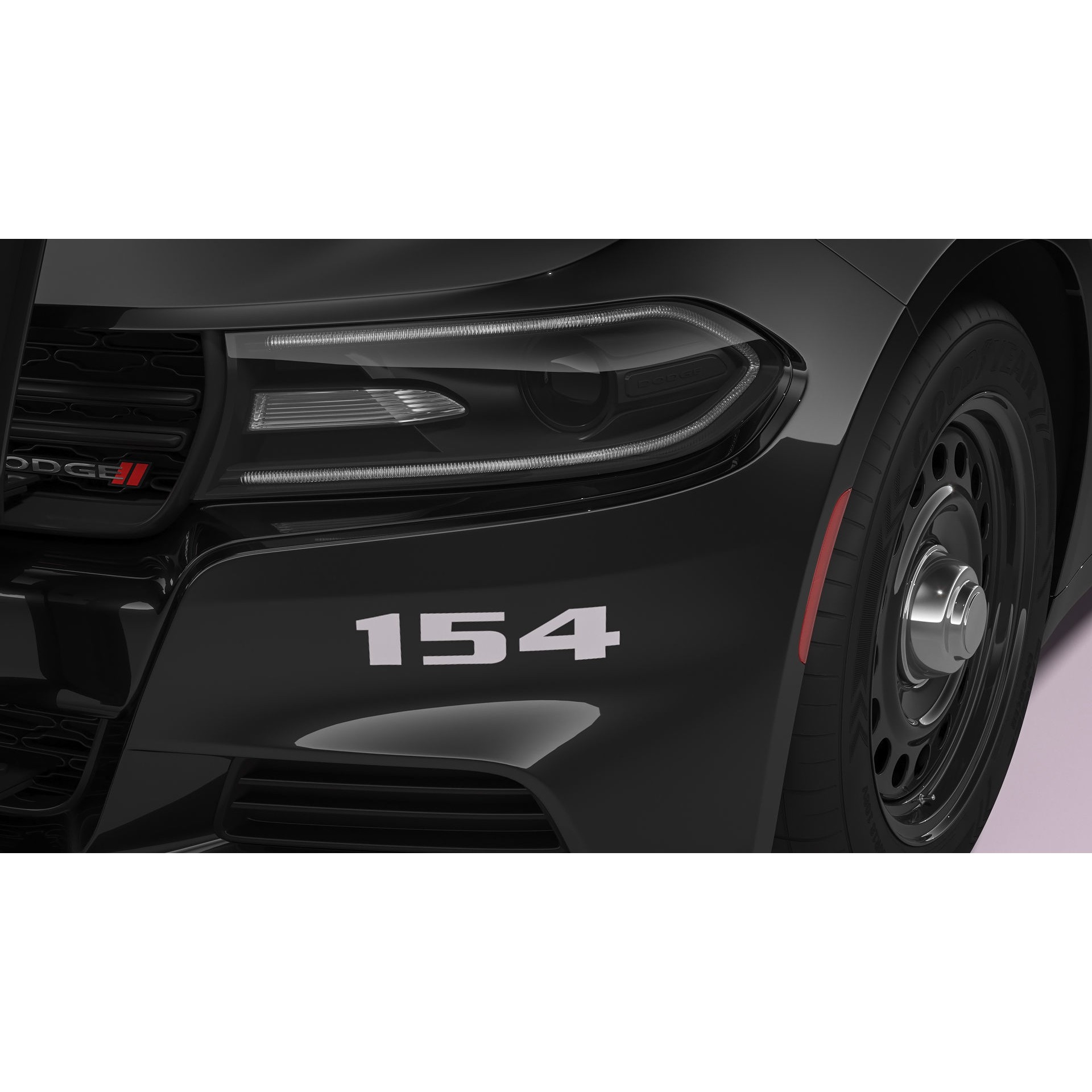 Dodge Charger Police - Game-Ready 3D Model - View 11