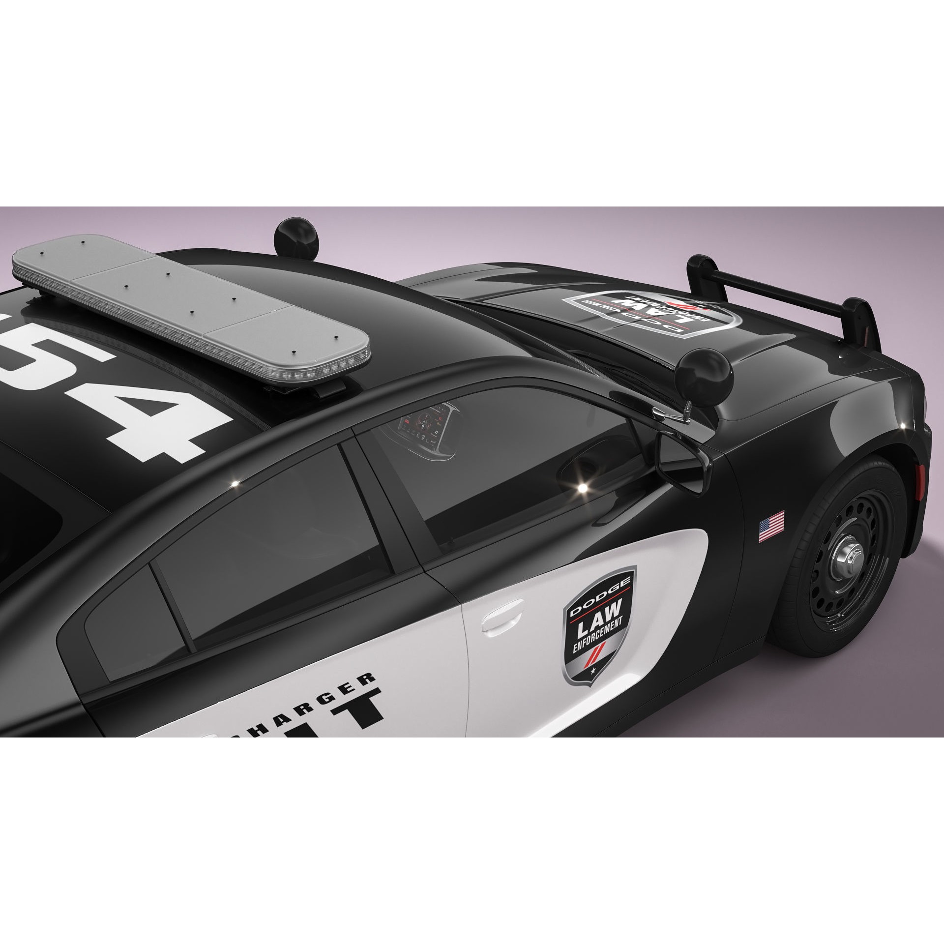 Dodge Charger Police - Game-Ready 3D Model - View 14