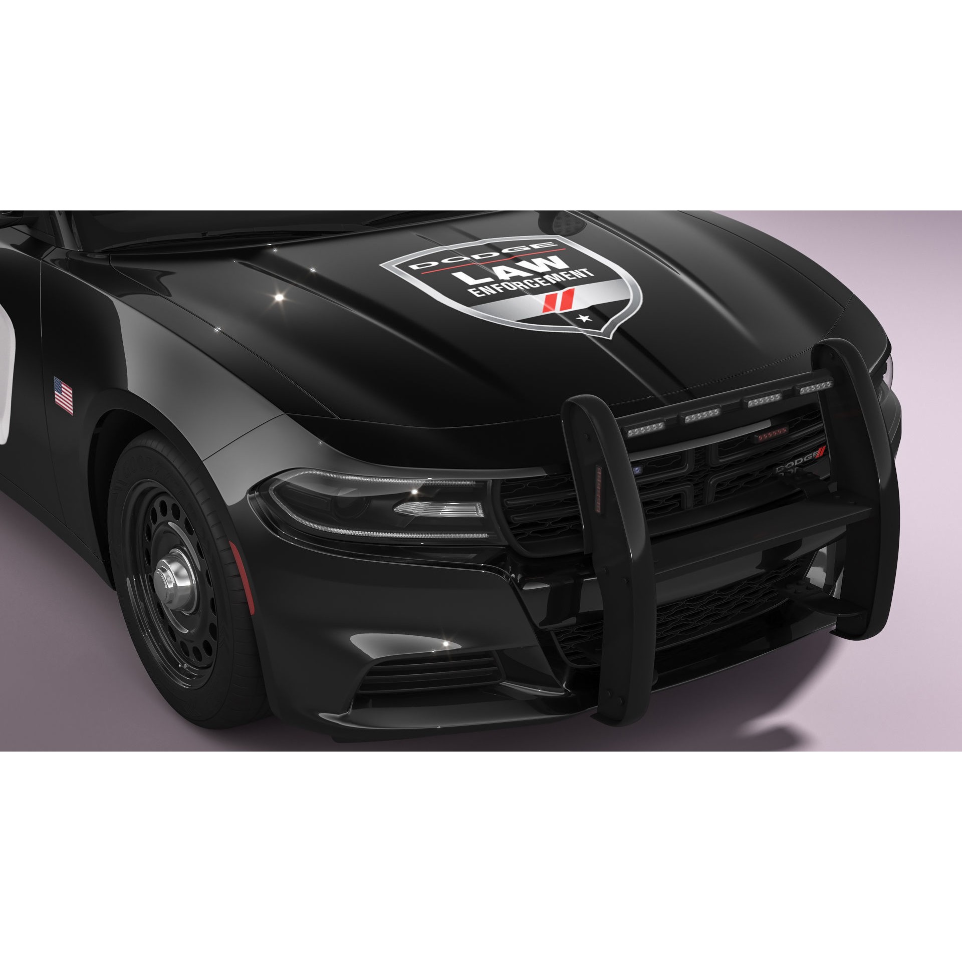 Dodge Charger Police - Game-Ready 3D Model - View 16