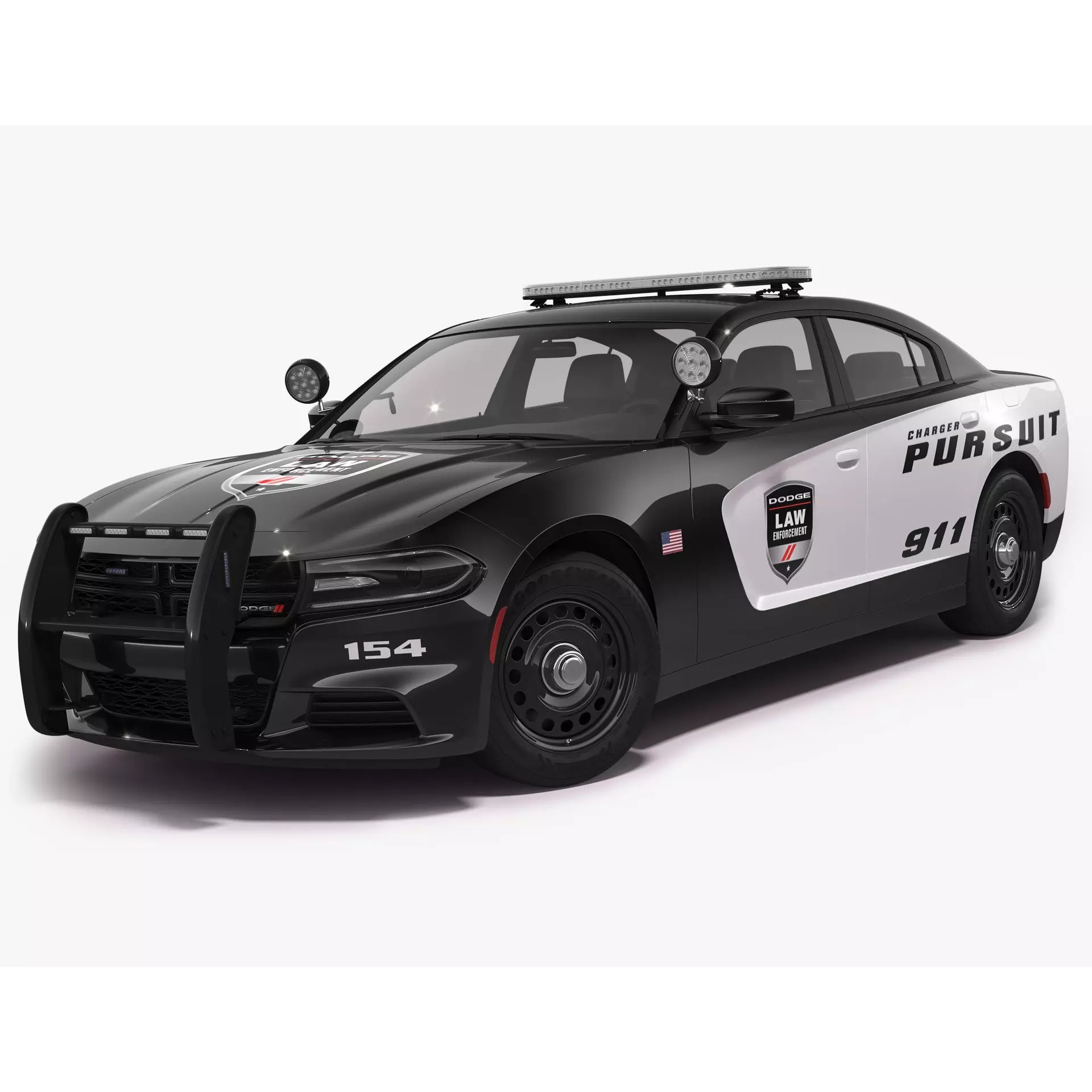 Dodge Charger Police - Game-Ready 3D Model - View 2