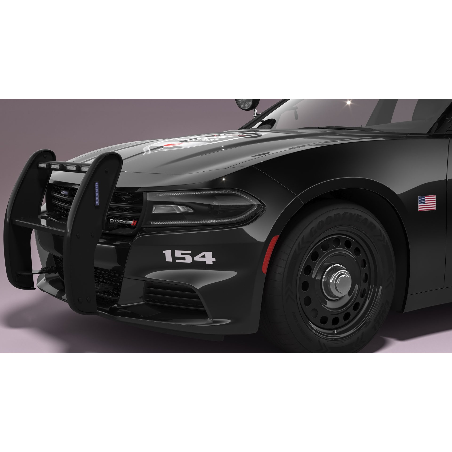 Dodge Charger Police - Game-Ready 3D Model - View 21